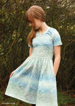 Preview: Jersey Breeze by Bienvenido Colorido Grün/Petroltöne auf Ecru